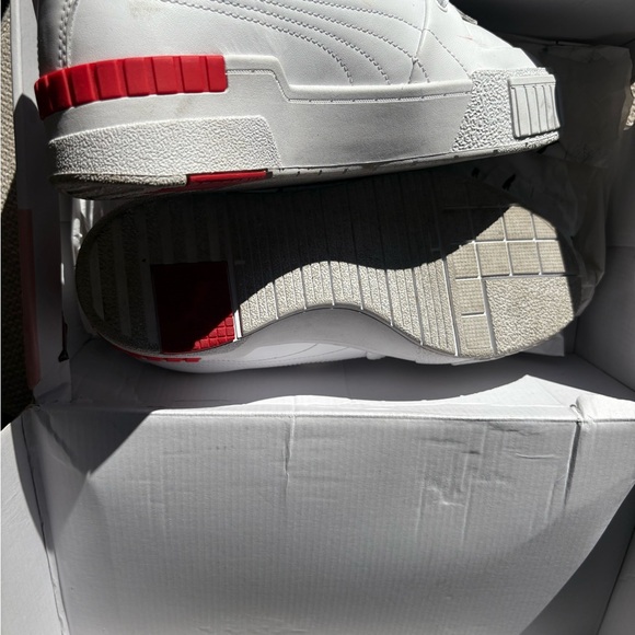 Puma White and Red Sneakers with Leopard Detail - Picture 3 of 5